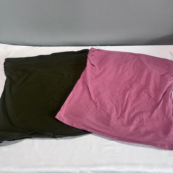 ✨Lot 2 BOZZOLO Women’s Tube Tops Size 2X Plus Olive Green Pink Cotton Stretch - Picture 5 of 5